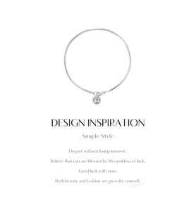 S925 Silver Minimalist Chain <b>Bracelet</b> With Round Crystal Pendant Everyday Wear Unisex Jewelry Bezel Setting - Product Image 6