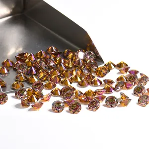 Garnet Moissanite Flawless Synthesis Gematones 6.5mm Size Round Shape Loose Gemstone