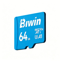 بطاقة ذاكرة BIWIN MS100 سعة 64 جيجابايت بسرعة قراءة 100 ميجابايت/ثانية، بطاقة TF مقاومة للماء والغبار لكاميرات المراقبة وأجهزة الألعاب
