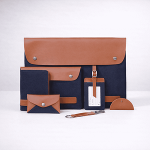 Ensemble de pochettes pour ordinateur portable en cuir PU personnalisé avec <span class=keywords><strong>pochette</strong></span> pour ordinateur portable, portefeuille, porte-passeport, étiquette de bagage, petite enveloppe, porte-clés, <span class=keywords><strong>pochette</strong></span> à monnaie - Product Image 2
