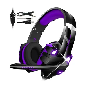 Fones de ouvido gamer g9000 max, fones com microfone para jogos, para pc, led, 7.1