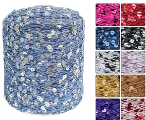 Fil à paillettes 3MM 6MM coton sequin paillette fil crochet fil pour sac vêtements tricot