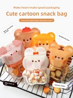 Sacs refermables PETPE en forme d'animaux de dessin animé mignons avec fenêtre transparente, auto-scellants, de qualité alimentaire, pour emballer des collations, des bonbons, des biscuits, des noix