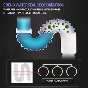 อุปกรณ์ต่อ<span class=keywords><strong>ท่อ</strong></span>ระบายน้ำสำหรับระเบียงถ้วยใสมีช่องระบายน้ำ <span class=keywords><strong>PVC</strong></span> กันกลิ่น - Product Image 3