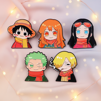 5 Diseños de Pines Esmaltados de Metal de Anime Japonés One Piece, Accesorios de Moda para Bolsos, Pines de Aleación Metálica