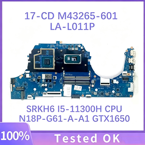 <span class=keywords><strong>Carte</strong></span> mère pour ordinateur portable <span class=keywords><strong>HP</strong></span> <span class=keywords><strong>Pavilion</strong></span> 17-CD, avec processeur I5 I7 11e génération, GTX1650 RTX3050, 100% testé, M43263-601 M43264-601 LA-L011P - Product Image 2