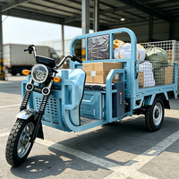 Tricycle utilitaire électrique pliable à trois roues avec cabine et benne basculante pour l'agriculture, capacité 500 kg, OEM