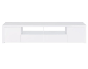 <span class=keywords><strong>YIFAN</strong></span> Meuble <span class=keywords><strong>TV</strong></span> Moderne Peinture Blanche Brillante avec Panneau de Rangement Offre Spéciale Meubles de Salon en Bois pour Usage Domestique - Product Image 1