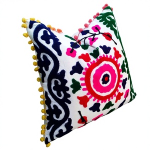 Funda de cojín de algodón puro, fundas de almohada de alta calidad bordadas, indio Suzani, venta al por mayor - Product Image 2