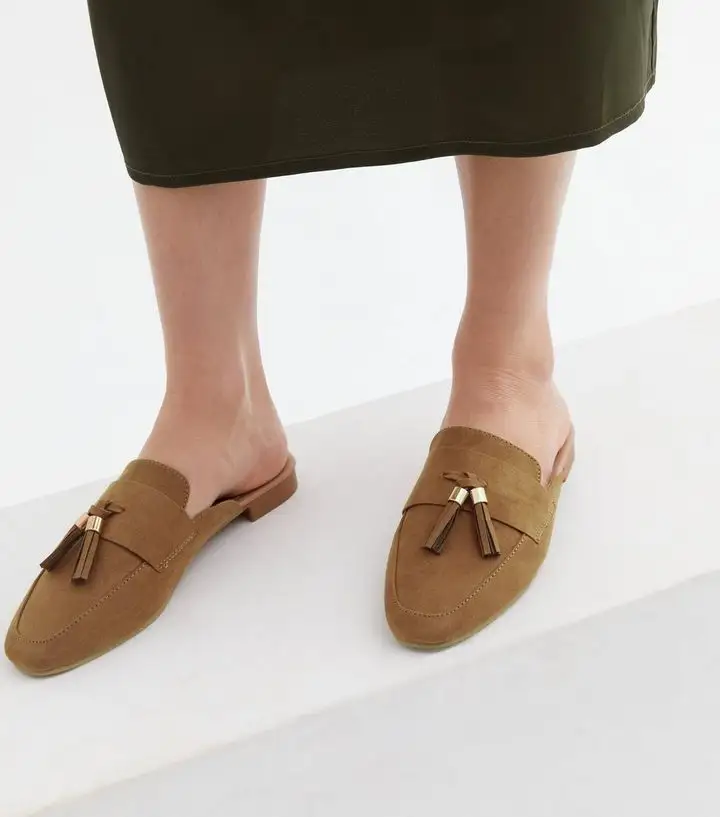 Zomer Outdoor Fabriek Directe Verkoop Designer Mode Dames Omzoomd Muilezels Schoenen Half Slippers