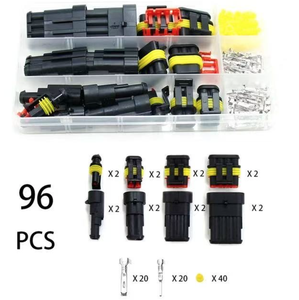 96 шт. водонепроницаемый автомобильный разъем 1 2 3 4 отверстия Мужской Женский стыковочный комплект с латунным контактным материалом нейлоновый корпус - Product Image 2