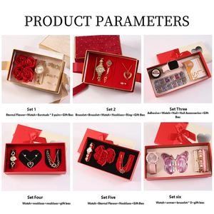 Set Regalo con Collana e Orologio con Fiore Eterno, Perfetto per San Valentino, Festa della Mamma e Matrimoni - Product Image 3