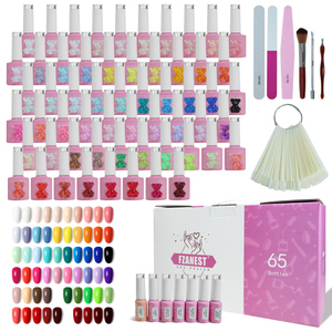 Set <span class=keywords><strong>de</strong></span> Esmalte <span class=keywords><strong>de</strong></span> <span class=keywords><strong>Uñas</strong></span> en Gel FZANEST, 58 Colores, Esmalte <span class=keywords><strong>de</strong></span> Gel, Capa Base, Capa Superior Brillante y Mate, <span class=keywords><strong>Kit</strong></span> <span class=keywords><strong>de</strong></span> <span class=keywords><strong>Uñas</strong></span> UV, Regalos - Product Image 1