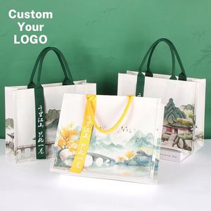 Bolsa de Compras Ecológica con Logotipo Personalizado Estilo Chino, para Regalo, Supermercado, con Cintas - Product Image 1