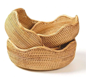 Bamboo Bread Basket Circular Woven Serving Basket Single Tier Modern Luxury Tableware for Living Room Organization - Product Image 6