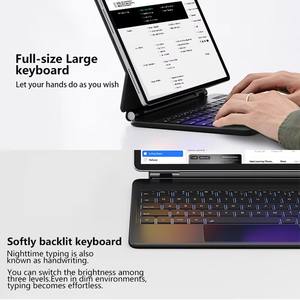 Étui clavier sans fil magnétique ultra-fin avec rétroéclairage 7 couleurs et pavé tactile multipoint pour Galaxy Tab <span class=keywords><strong>12</strong></span>,<span class=keywords><strong>4</strong></span> <span class=keywords><strong>pouces</strong></span> - Product Image 5