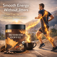 Mélange de café aux champignons naturels de qualité supérieure, boisson de café fonctionnelle instantanée, extrait de 7 champignons, marque privée, vente en gros