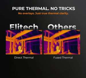 Caméra <span class=keywords><strong>thermique</strong></span> 256x192 résolution IR, <span class=keywords><strong>détecteur</strong></span> de fuites thermiques portable, sensibilité <40mK, 25Hz, inspection CVC domestique, sans couleur - Product Image 3