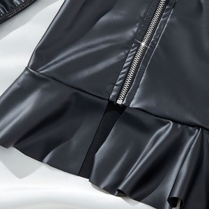 Ensemble de lingerie séduisante en cuir PU de haute qualité, style européen et américain, robe à bretelles, uniforme de reine, trois pièces avec string - Product Image 6