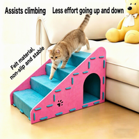 Escalier pliable multifonction pour animaux de compagnie, échelle d'escalade haut/bas, lit pour chat et chien, canapé, nid respirant en feutre, griffoir pour chat