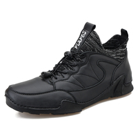 Chaussures plates pour hommes, bottes de travail, de sécurité, de randonnée, en cuir de vache véritable, mi-hautes, à lacets, à enfiler, faites à la main, type chaussettes