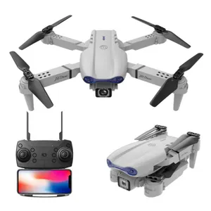 Mainan Drone E99 4K, Helikopter Quadcopter Rc Kamera Ganda HD Remote Control Fpv Transmisi WiFi Retur Otomatis untuk Anak-anak