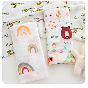 Couverture d'emmaillotage pour nouveau-né en fibre de bambou, série végétale, imprimée, toute saison, enveloppe en gaze pour bébé, serviette de bain, emmaillotage - Product Image 5