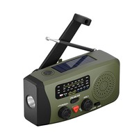 Radio d'urgence AM/FM d'extérieur avec haut-parleur intégré, sortie 5W, lampe torche, batterie externe portable