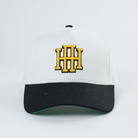 Hoge kwaliteit Oxford Dobby Dot sport baseballcap 5 panelen gebogen klep katoen gepersonaliseerde borduring tweekleurig