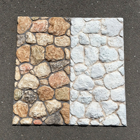 Panneau de carrelage en pierre de pavé colorée imitation réaliste, bord irrégulier, pour décoration murale extérieure, directement de l'usine Pu Stone Wall