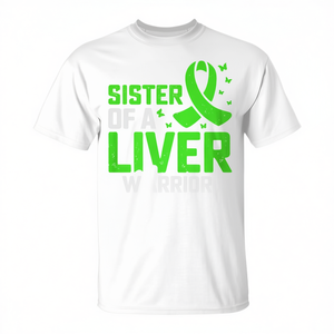 T-shirt Sœur d'un guerrier hépatique, ruban vert, soutien à la sensibilisation au greffe de foie - Product Image 3