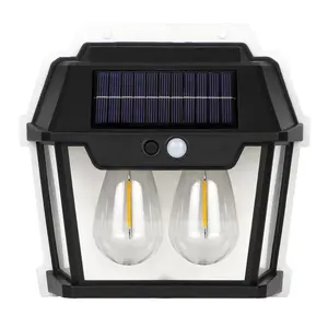 Hot Sale Outdoor Tungsten Bulb Solar Security Wall Light For Patio Garden Villa Camping