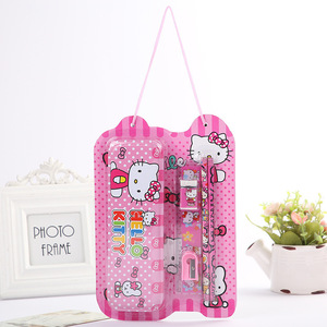 Estuche de lápices Hello Kitty con regla y sacapuntas, set de regalo para útiles escolares infantiles - Product Image 1