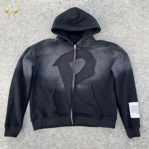 เสื้อฮู้ดผู้ชายผ้าฝ้ายเทอร์รี่ล้างกรด500GSM กันแดดกำหนดเองได้100% ปักลายคร็อป - Product Image 2