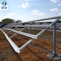 Système de support solaire au sol en alliage d'aluminium haute résistance et acier au carbone, installation facile, résistant aux vents de 216 km/h
