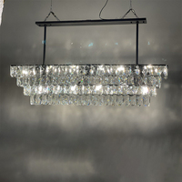 Nouveau rectangulaire salle à manger lumière luxe lustre en cristal lumière intérieure maison escaliers chambre couloir éclairage LED métal 50 80