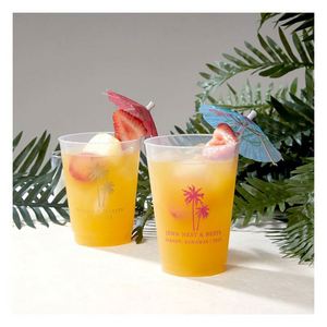 Vasos de Plástico Reutilizables para Bar de Recepción de Bodas, Vasos de Plástico Resistentes a los Golpes con Monograma, Recuerdos para Fiestas - Product Image 3