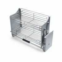Étagère de rangement coulissante pour bouteilles de sauce, boissons, etc., pour cuisine, salle de bain, panier suspendu, panier escamotable