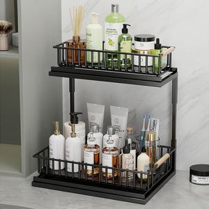 2-Tier <b>Pull</b> <b>Out</b> Under Sink Organizer and Storage Sliding Storage Shelves <b>Kitchen</b> Bathroom Cabinet Closet Organization Rack - Product Image 5