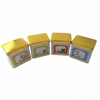 Boîte en fer blanc rectangulaire personnalisée 112x87x105mm avec couvercle, conteneur de rangement en fer-plein pour biscuits, bonbons, thé, cadeaux