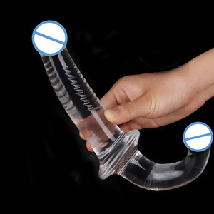 Gode souple et réaliste à double tête Jouets sexuels pour adultes Ventouse Tpe Crystal Clear Pénis Anal Jouet G Stimuler Pour Femmes <span class=keywords><strong>Lesbiennes</strong></span> - Product Image 1