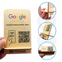 Support intelligent NFC en bois écologique avec logo personnalisable, code QR, paiement par puce à détection instantanée et utilisation hôtelière