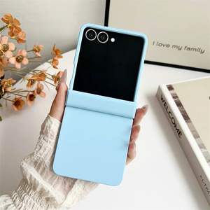 Nuevo Color sólido con funda de bisagra para <span class=keywords><strong>Samsung</strong></span> <span class=keywords><strong>Z</strong></span> <span class=keywords><strong>Flip</strong></span> 7 6 5 4 <span class=keywords><strong>3</strong></span> ZFlip4 Flip5 Flip6 cubierta de parachoques ultrafina a prueba de golpes - Product Image 3
