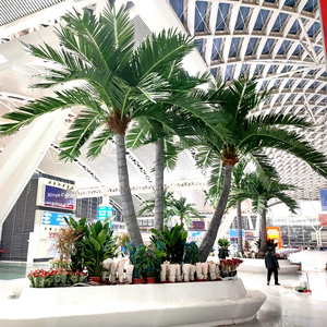 Arbre artificiel haut de gamme en fibre de verre renforcée pour aménagement paysager de <span class=keywords><strong>plage</strong></span>, imitation cocotier et palmier, pour extérieur - Product Image 2