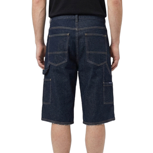 TOPSHOW Short long homme personnalisé, coupe large, multi-poches, style streetwear, en denim baggy, jorts, double genouillère, style charpentier, en denim brut - Product Image 3