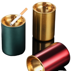 Cenicero de Acero Inoxidable Grueso a Precio de Fábrica, Diseño a Prueba de Polvo y Viento, Decoración Creativa para el Hogar, Coche, Sala de Estar, Regalo Clásico - Product Image 1