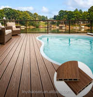 Planches de terrasse WPC co-extrudées contemporaines antidérapantes et imperméables pour extérieur, sur mesure, OEM ODM, pour villas et piscines