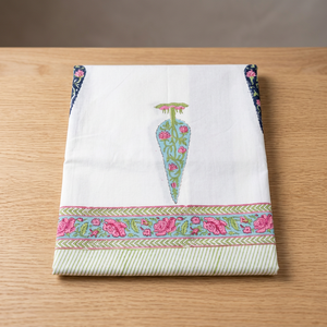 Nappe rectangulaire en coton 100% naturel, imprimée à la main, motif floral, pour table à manger, décoration de cuisine personnalisée, fabricant OEM - Product Image 3