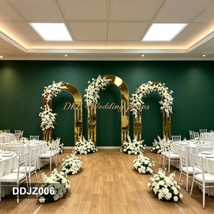 DKB Lujo para Bodas: Accesorios Plateados, Cortina de Perlas con Rejilla Semicircular, Biombo Exterior de Acero Inoxidable, Marco de Fondo para Escenario y Arco - Product Image 3