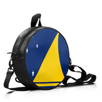 Sac à main rond en cuir PU avec drapeau régional de Tokelau pour femme, sac à dos convertible portable à porter à l'épaule et en bandoulière